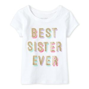 Children’s Place Glitter Best Sister Graphic Tee